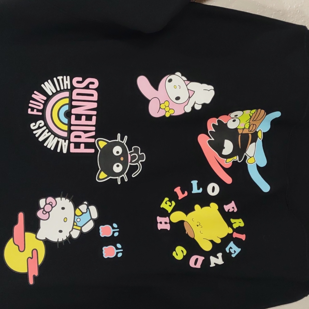 Hello Kitty And Friends By Sanrio Black Sweatshirt with Colorful Friends Design - Picture 4 of 17